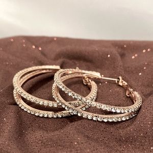 Beautiful Crystals Hoop Earrings